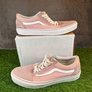 Vans Old Skool Peach Pink Suede Canvas Low Top Skate Shoes Sneakers Womens 10.5